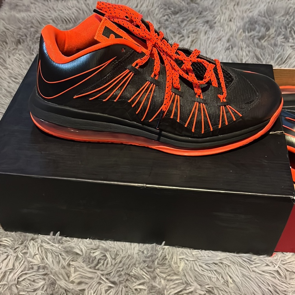 Nike LeBron X Low Black Total Crimson